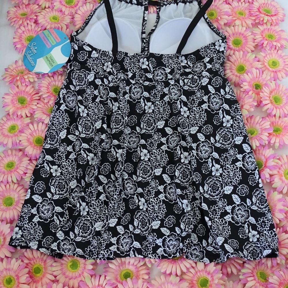 Swim Solutions High Neck Floral Swimdress NWT - Picture 3 of 3